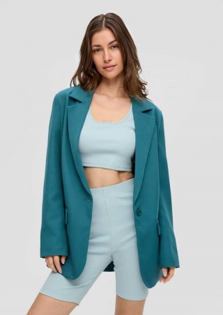 s.Oliver Blazer im Oversized-Fit - petrol