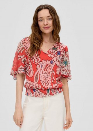 s.Oliver Blusenshirt aus Chiffon - hellorange