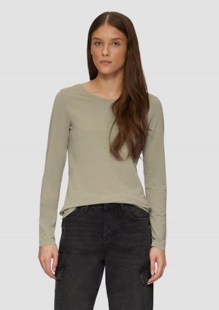 s.Oliver Longsleeve im Slim Fit aus Baumwollstretch - karamell