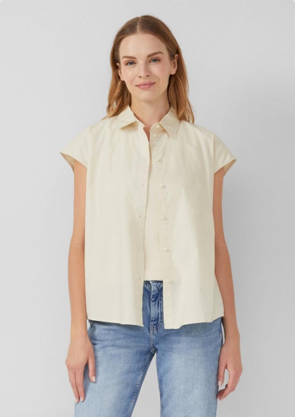 s.Oliver Hemdbluse aus Popeline im Relaxed Fit - champagner