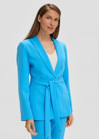 s.Oliver Blazer mit Bindegürtel - azurblau