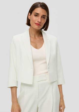 s.Oliver Blazer im Cropped fit - ecru
