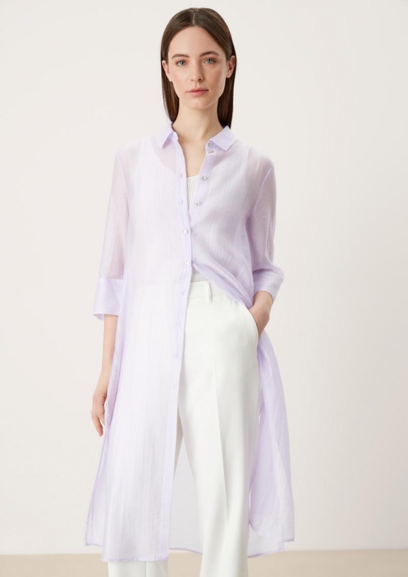 s.Oliver Longbluse in Crinkle-Optik - lavendel