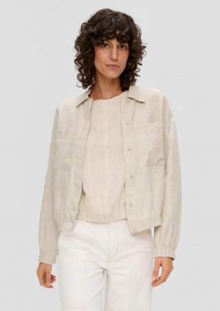 s.Oliver Blusenjacke aus Leinen - beige