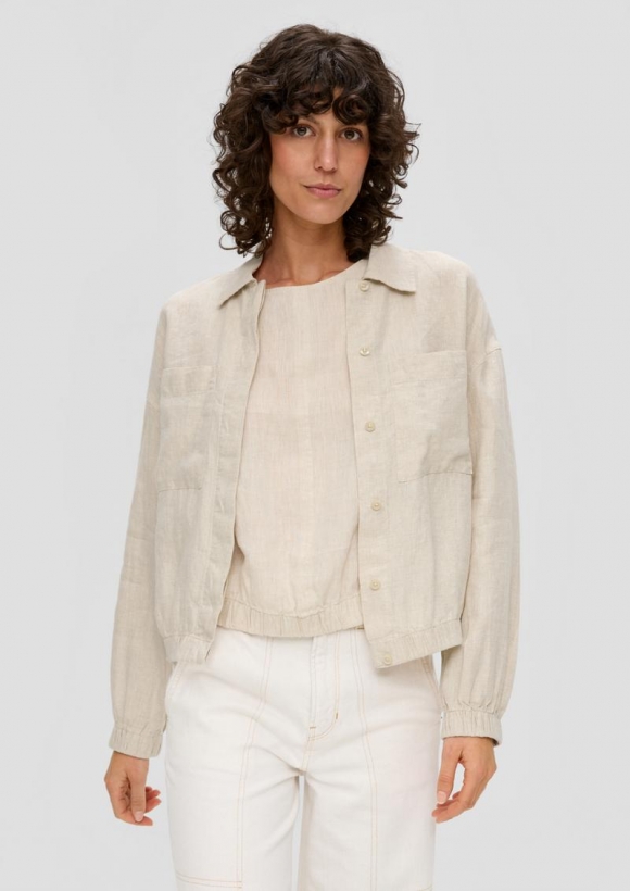 s.Oliver Blusenjacke aus Leinen - beige