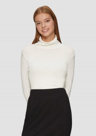 s.Oliver Langarmshirt mit Rollkragen - ecru