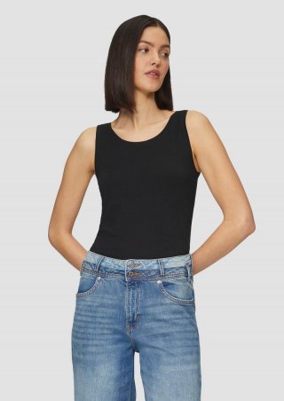 s.Oliver Schmal geschnittenes Tanktop aus Baumwollmix - schwarz