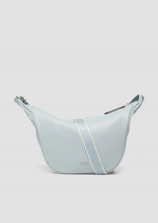 s.Oliver Schulter-Tasche mit Lochmuster und Logo-Detail - blassblau