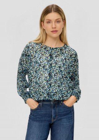 s.Oliver Langarmbluse mit All-over-Print - mehrfarbig