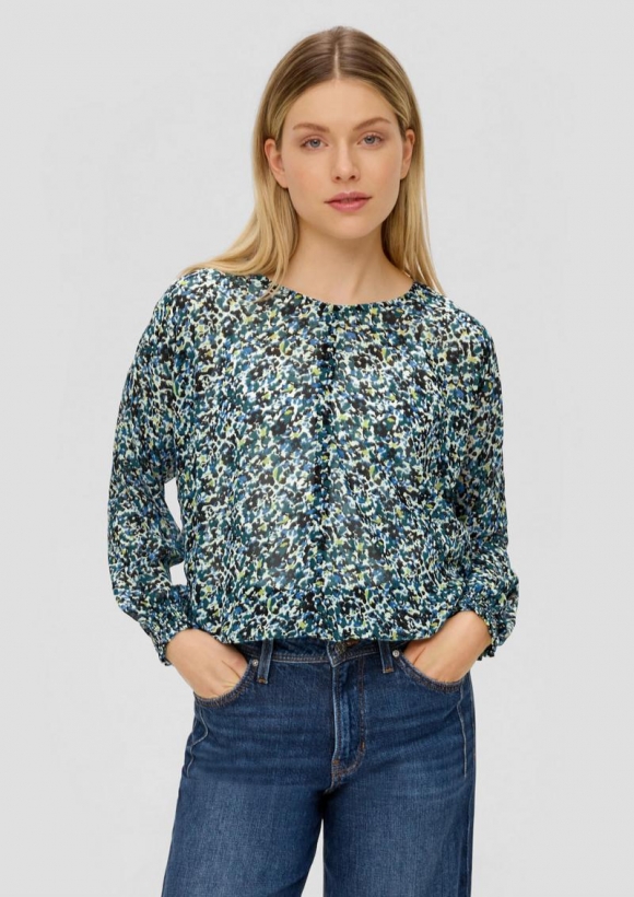 s.Oliver Langarmbluse mit All-over-Print - mehrfarbig