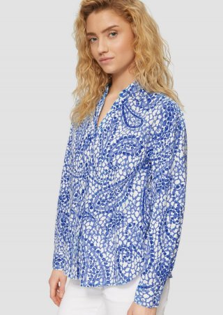 s.Oliver Leichte Hemdbluse im Relaxed Fit mit Turn-up - royalblau