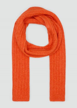 s.Oliver Gestrickter Schal mit Rippstruktur - orange