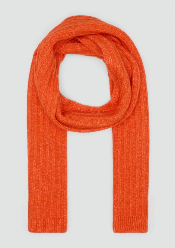 s.Oliver Gestrickter Schal mit Rippstruktur - orange