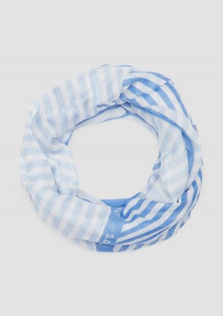 s.Oliver Lässiger Loop-Schal mit All-over-Print - hellblau