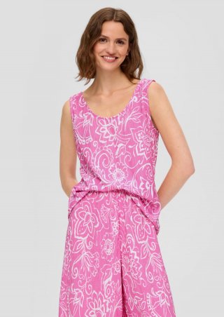 s.Oliver Plissiertes Shirt aus Jersey - rosa