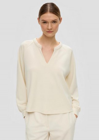 s.Oliver Sweatshirt mit Tunikaausschnitt - natur
