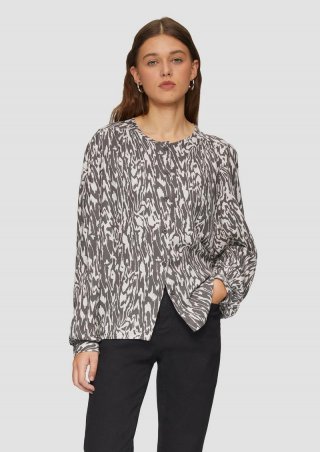 s.Oliver Melierte Viskosebluse im Loose Fit - beige