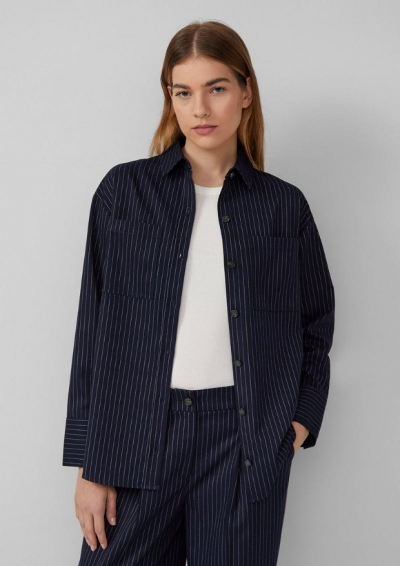 s.Oliver Overshirt mit Hemdkragen - navy