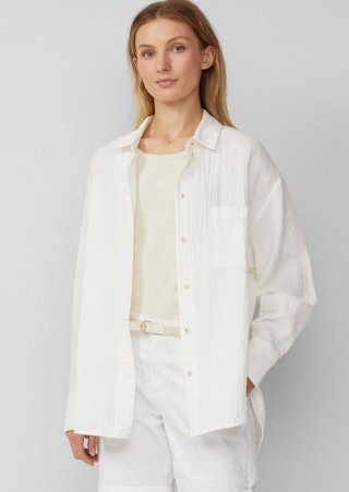 s.Oliver Oversized Bluse aus Musselin - creme