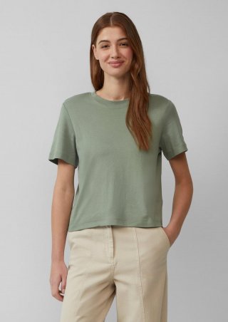s.Oliver Verkürztes T-Shirt aus Interlockjersey - olivgrün