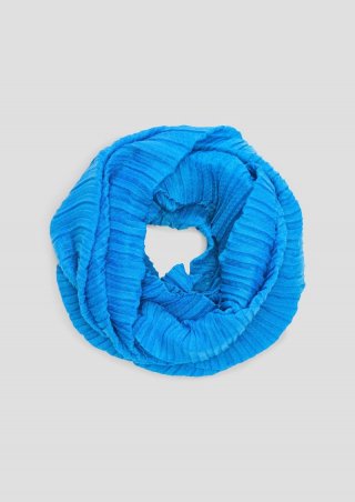 s.Oliver Leichter Loop-Schal mit Plisseefalten - royalblau