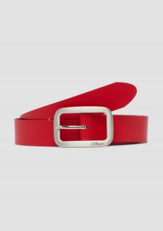 s.Oliver Gürtel aus Leder mit Logo - rot