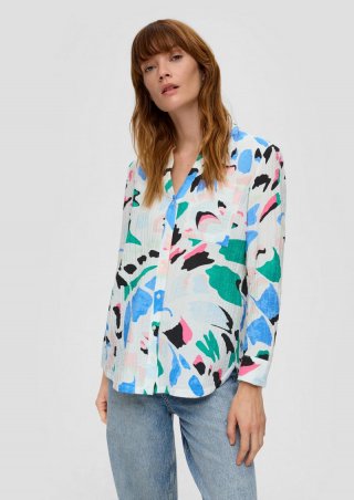 s.Oliver Longbluse aus Viskosemix - ecru