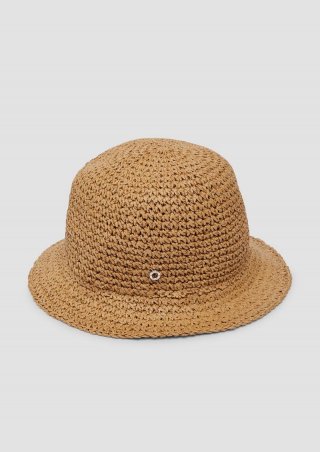 s.Oliver Hut aus Raffia mit Logo-Ring - sandstein