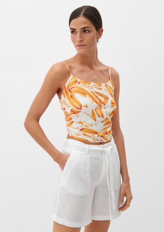 s.Oliver Top mit Alloverprint - papaya