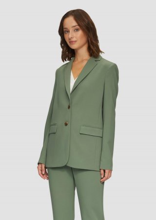 s.Oliver Longblazer aus Twill mit Reverskragen - helles olivgrün