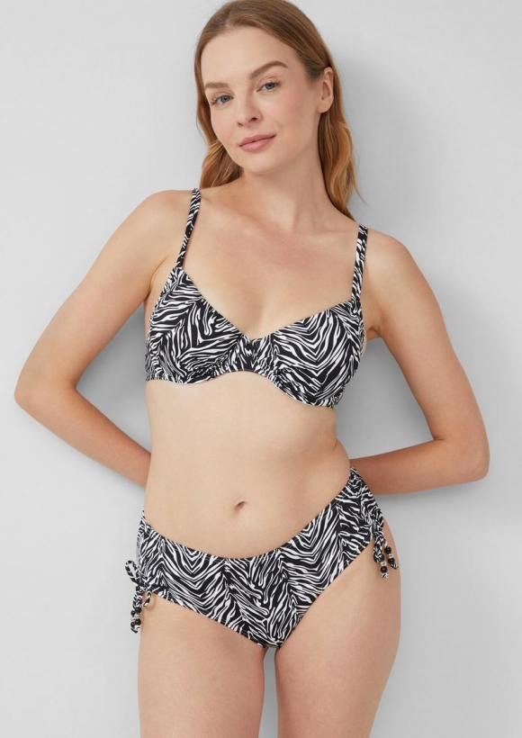s.Oliver Mix & Match Bikinihose mit Animalmuster - weiß