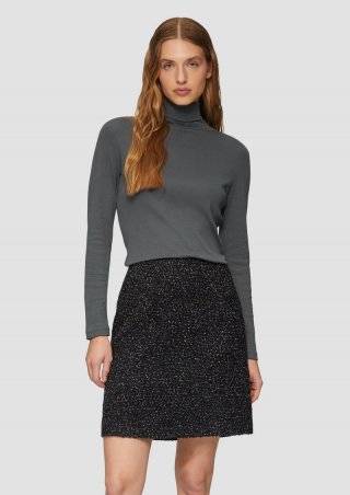 s.Oliver Elastisches Langarmshirt mit Rollkragen - dunkelgrau