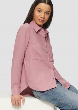 s.Oliver Hemdbluse aus Flanell mit aufgesetzten Taschen - altrosa