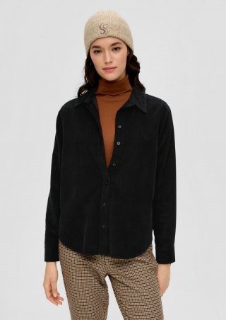 s.Oliver Hemdbluse aus Feincord - schwarz