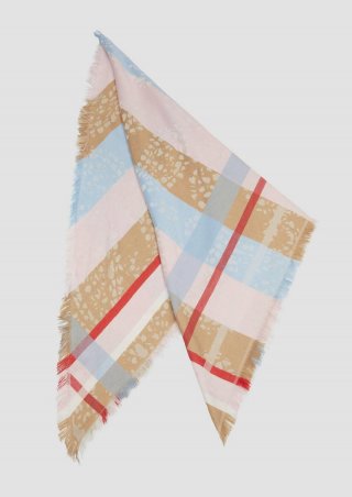 s.Oliver Jacquard-Schal mit abstraktem Paisleymuster - rosa