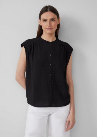 s.Oliver Oversized Bluse aus Viskosemix - schwarz