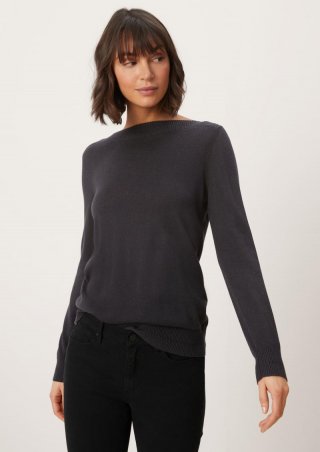 s.Oliver Pullover mit U-Boot-Ausschnitt - schwarz