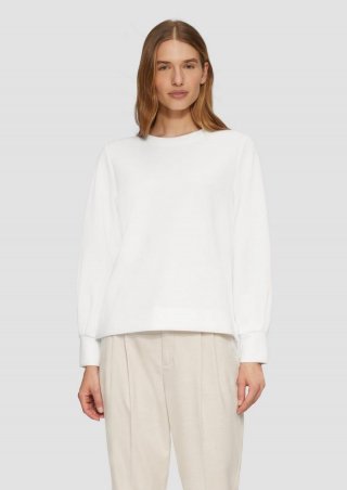 s.Oliver Scuba-Sweatshirt mit weiten Ärmeln - creme