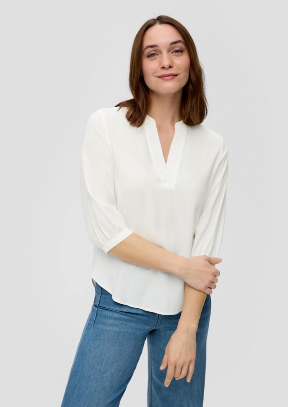 s.Oliver Tunikabluse mit All-over-Print - creme