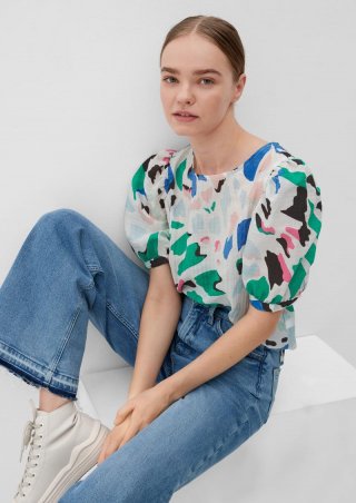s.Oliver Bluse aus Viskosemix - ecru