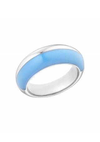 s.Oliver Edelstahl-Ring in Bicolor-Optik - blau