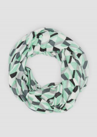 s.Oliver Loop-Schal mit All-over-Grafikprint - hellgrün