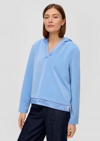 s.Oliver Scuba-Sweatshirt mit Kapuze - hellblau