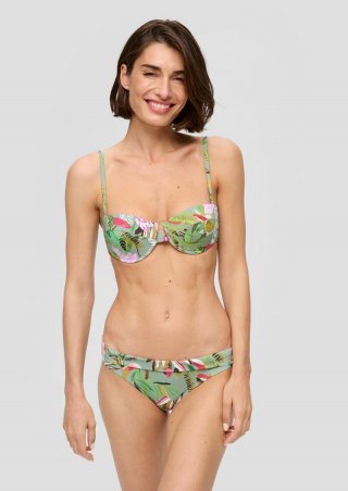 s.Oliver Bikini-Top mit Bügeln und Blumenmuster - minze