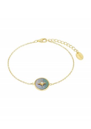 s.Oliver gelbvergoldete Silber-Armkette mit Stern-Motiv - gold