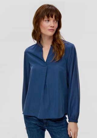 s.Oliver Bluse mit Tunika-Ausschnitt - ozeanblau