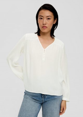 s.Oliver Bluse mit gesmokten Details - ecru