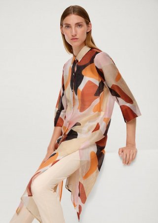 s.Oliver Lange Bluse aus Lyocellmix - ecru