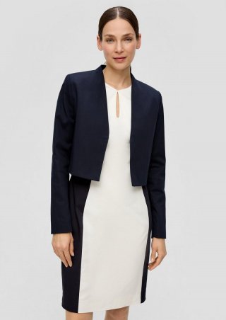 s.Oliver Verkürzte Jacke aus Lyocellmix - navy