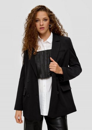s.Oliver Blazer im Oversized-Design - schwarz